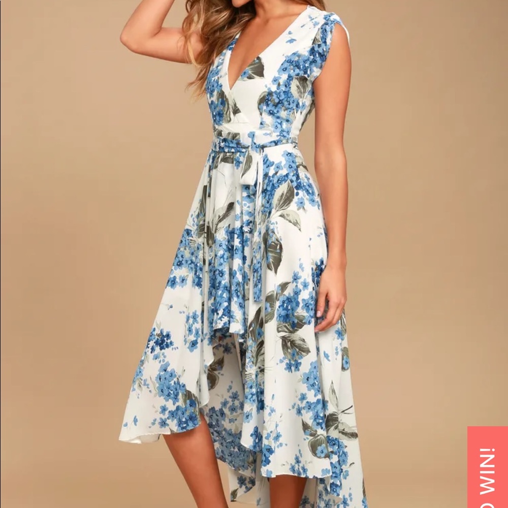 French countryside floral high low dress